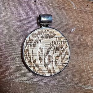 Silpada Sterling Inlaid Bamboo and Resin Reversible Pendant